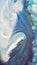 Ocean wave with dolphin oil painting