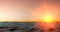 Ocean wave in evening. sunset over the sea with sun reflection. sun rise with ocean wave over 4k resolution.