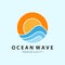 ocean wave minimalist logo  illustration design creative