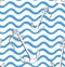 Ocean wave seamless pattern with anchor. Stylish marine water ba