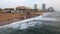 Ocean waves on the beach in Colombo capital