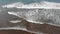 Ocean Waves Crashing onto Sandy Beach - Aerial Drone View Arambol Goa, India Asia