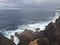 Ocean waves crashing on rocks