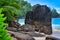 Ocean waves and granite rocks - Anse Intendance, Mahe Island, Seychelles.