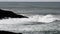 Ocean Waves Hitting Black Lava Rock Shore Depoe Bay Oregon