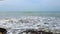 Ocean waves hitting the rocks of the Only coral island in Bangladesh, Saint Martin Island during the time of tidal flow