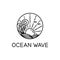 Ocean waves line art
