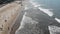 Ocean Waves onto Sand Beach - Aerial View Arambol Goa, India Asia
