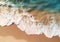 Ocean waves on sandy tropical wild beach.Top.view.AI Generative