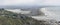 Ocean waves at Southshore beach, aerial from south, Christchurch, New Zealand