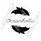 Oceanholic. Vector hand drawn illustration of whale with human legs isolated