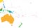 Oceania, colored single states, political map