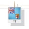 Oceania zone flag collection with photo of Fiji flag