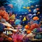 Oceanic Kaleidoscope: A vibrant aquatic collage, showcasing the rich marine life beneath the surface