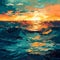 Oceanic Reverie Seascape Illustrations and Sunset Dreams