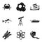 Oceanographic icons set, simple style