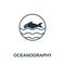 Oceanography vector icon symbol. Creative sign from science icons collection. Filled flat Oceanography icon for computer and