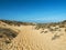 Oceanside with dunes in Vila Nova de Milfontes in Portugal at river Mira