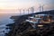Oceanside Modern House & Wind Turbines: Hillside Retreat, generative ai