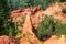 Ocher formations made near Rousillon village, Provence, France