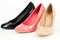 Ocher pink and black women shoe