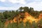 The ochre cliffs of the village of Roussillon in Luberon, Provence, France