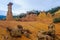 Ochre rock formations in French Colorado, Provence, France