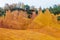 Ochre rock formations in French Colorado, Provence, France