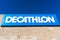 Oct 18, 2019 Emeryville / CA / USA - Close up of Decathlon logo on the facade of Decathlon Sporting Goods flagship store, the