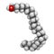 Octacosanol plant wax component molecule. 3D rendering.  long chain fatty alcohol, present in e.g. the waxy cover of eucalyptus