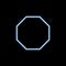 octagon icon in neon style. One of geometric figure collection icon can be used for UI, UX