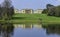 Octagon Lake and Stowe House in Stowe, Buckinghamshire, UK