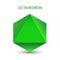Octahedron vector illustration on a white background with a gradient for games, icons, packaging designs, logo, mobile