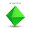 Octahedron vector illustration on a white background with a gradient for games, icons, packaging designs, logo, mobile