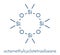 Octamethylcyclotetrasiloxane D4 silicone molecule. Skeletal formula.