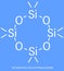 Octamethylcyclotetrasiloxane D4 silicone molecule. Skeletal formula. Chemical structure