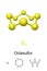 Octasulfur, S8, ball-and-stick model, molecular and chemical formula