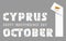 October 1, Cyprus Independence Day congratulatory design with Cypriot flag elements