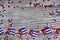 October 10, happy independence Day of Cuba. the concept of patriotism , freedom and independence. Mini flags with paper confetti