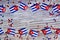 October 10, happy independence Day of Cuba. the concept of patriotism , freedom and independence. Mini flags with paper confetti