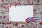 October 10, independence Day of Cuba. the concept of patriotism , freedom and independence. Mini flags with paper ,white red blue