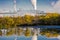 OCTOBER 15, 2016, George C. Platt Memorial Bridge and refinery smokestack, South of Philadelphia, PA