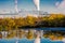 OCTOBER 15, 2016, George C. Platt Memorial Bridge and refinery smokestack, South of Philadelphia, PA