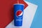 October 16, 2022 Ukraine city Kyiv a caffeine cold paper Pepsi on a colored background