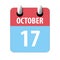 october 17th. Day 17 of month,Simple calendar icon on white background.  Planning. Time management. Set of calendar icons for web