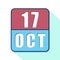 october 17th. Day 17 of month,Simple calendar icon on white background. Planning. Time management. Set of calendar icons for web