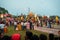 October 19th 2022, Dehradun, Uttarakhand, India. Ravana, Kumbkarana and Meghnath effigies during Vijayadashmi festival fair with