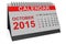 October 2015, desk calendar