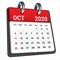 October 2020 monthly calendar vector illustration