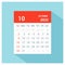 October 2022 - Calendar Icon - Calendar design template